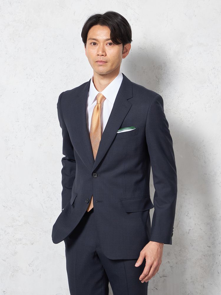 【8%OFFクーポン：11月12日~19日23:59まで】メンズスーツ【ビジネスウェア専門店の品質】【夏のビジネスに】 2釦2P リッケンバッカーホワイト 2P ロロピアーナ ネイビー A4 A5 A6 A7 AB4 AB5 AB6 AB7 ウール ポリウレタン 春夏 送料無料