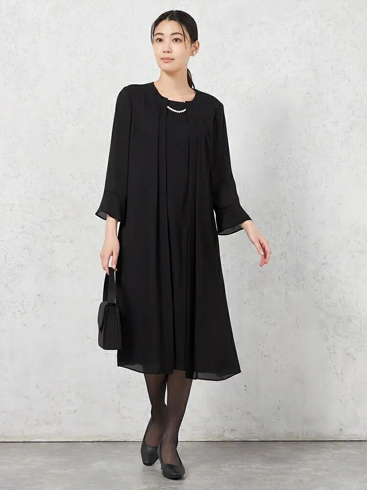 【10%OFFクーポン:11月20日20時〜30日23:59まで】レディースフォーマル その他 SOFFICE軽量フォーマルパール取り外しドレープOP ブラック...