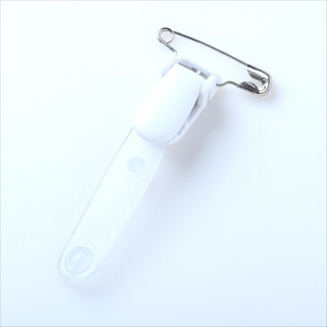 移動ポケット クリップ 1個 ホワイト ピンク 安全ピン 白 桃色 付けポケット 名刺ホルダー 社員証 ストラップ 手芸 パーツ 大人 男の子 女の子 キッズ ハンドメイド