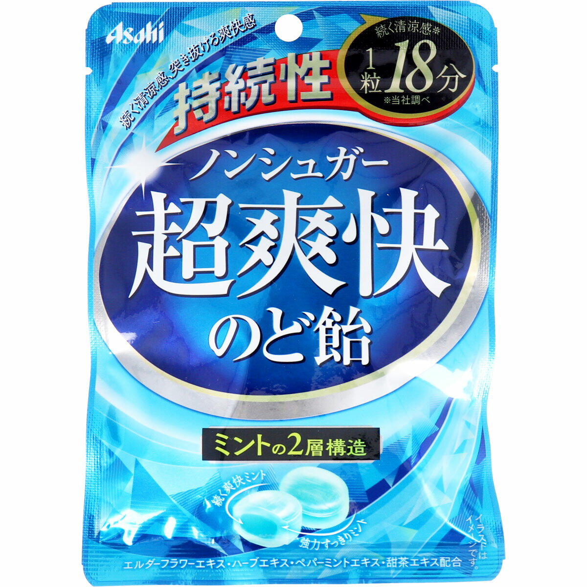 持続性 ノンシュガー 超爽快のど飴 68g ミント キャンディ 清涼飴 あめちゃん