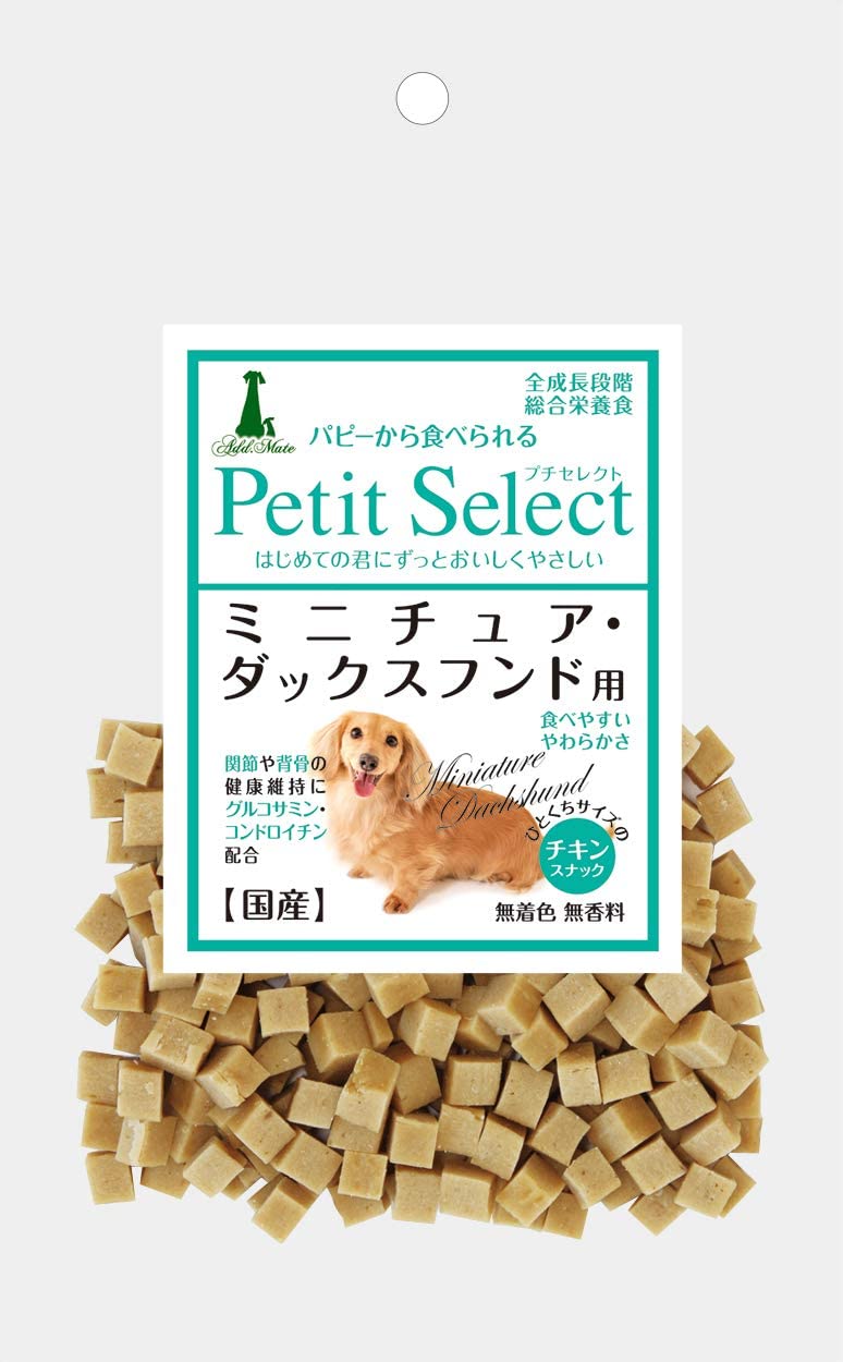 ※宅配便の場合、沖縄県・離島は配送時に別途中継料が加算されます。商品説明生後3ヶ月のパピーから食べられる、それぞれの犬種の健康に配慮した総合栄養食。与えたカロリーだけいつものフードを減らしても栄養バランスをくずしません。パピーの小さなお口にもぴったりのプチサイズ。風味豊かな鶏肉が主原料で美味しく食べ続けられる。関節や背骨の健康を維持するグルコサミンとコンドロイチンを配合。容量80g推奨年齢‎全成長期原材料‎‎肉類(鶏)、小麦粉、脱脂大豆、でんぷん類、小麦たん白、砂糖、植物性油脂、食塩、サメ軟骨抽出物(コンドロイチン含有)、グルコサミン、オリゴ糖、γ-リノレン酸、グリセリン、ミネラル類(カルシウム・鉄・塩素・カリウム・マンガン・亜鉛・銅・ヨウ素・コバルト・ケイ素)、プロピレングリコール、ソルビトール、リン酸塩(Na)、保存料(ソルビン酸K)、ビタミン類(A・B2・B12・D・E・コリン)、酸化防止剤(エリソルビン酸Na)、メチオニン製造元株式会社 ペティオ アド・メイト製造国日本注意事項‎※直射日光・高温多湿の場所をさけて保存してください。※開封後は必ずチャックを閉じて冷蔵庫で保存し、賞味期限に関わらずなるべく早くお与えください。