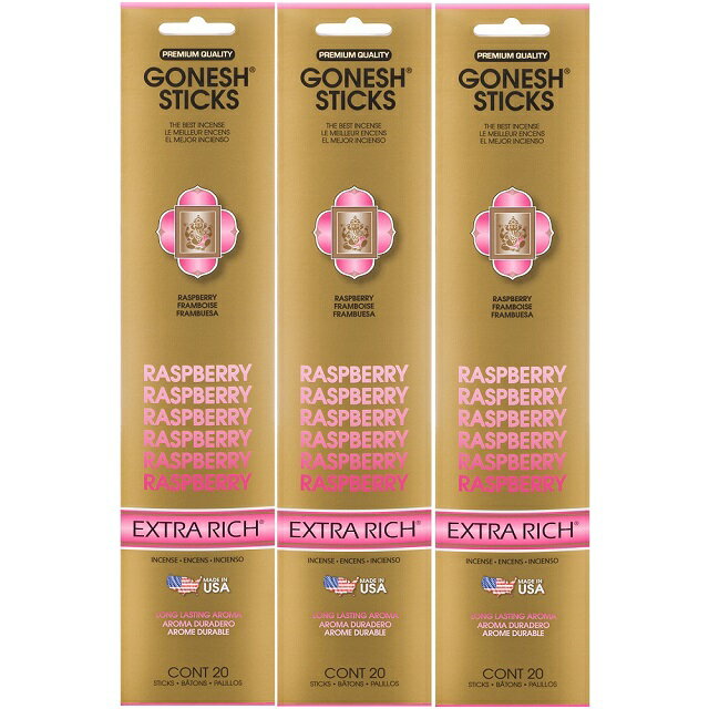 ★ネコポス送料無料★ GONESH INCENSE STICK RASPBERRY 3PCS / ガーネッシュ インセンス スティック ラズベリー 3個セット ...