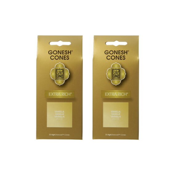 ★ネコポス対応★ GONESH INCENSE CONE VANILLA 2PCS / ガーネッシュ インセンス コーン バニラ 2個セット / Room Fragrance お香