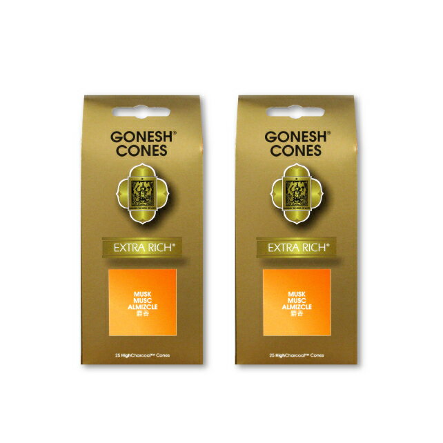 ★ネコポス対応★ GONESH INCENSE CONE MUSK 2PCS / ガーネッシュ インセンス コーン ムスク 2個セット / Room Fragrance お香