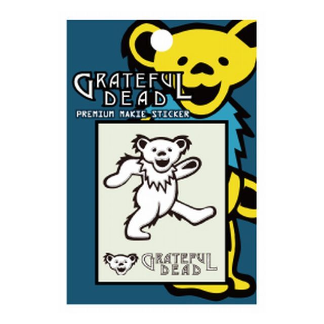 DEAD BEAR RUB ON STICKER WHITE / デッドベア ラブ オン ステッカー ホワイト / ダンシングベアー シール 蒔絵