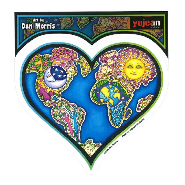 DAN MORRIS EARTH HEART STICKER / ダンモリス アースハート ステッカー / シール ハート 地球