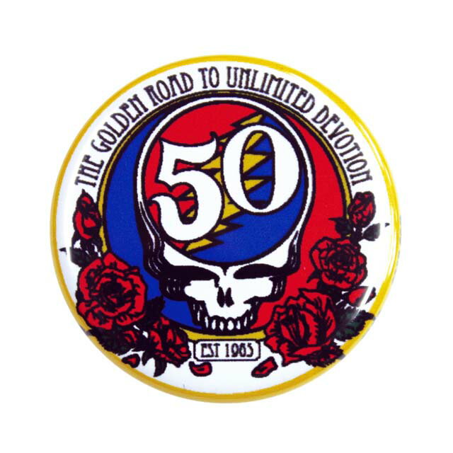 GRATEFUL DEAD 50TH LOGO BUTTON / OCgtfbh 50NS ʃob`