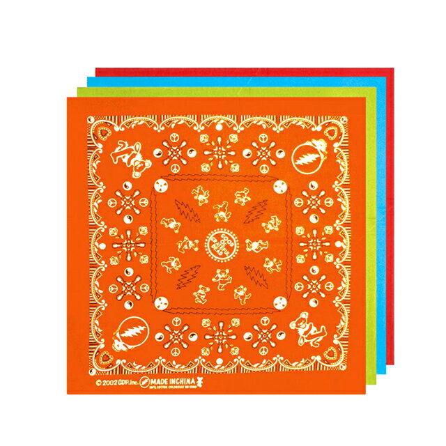 ★ネコポス送料無料★ GARTEFUL DEAD GOOD OL' BANDANA 4PCS / グレイトフルデッド グッドオール バンダナ4色 各1枚セット / デッドベアー ハンカチ