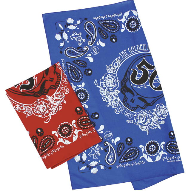 バンダナ GRATEFUL DEAD 50TH LOGO BANDANA / グレイトフルデッド 50周年記念 限定 ロゴ バンダナ / デッドべア ハンカチ