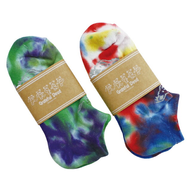 楽天HARVEST MARKETGD BEAR TIE DYE ANKLE SOCKS 22-25cm / グレイトフルデッド ベアー タイダイ アンクルソックス / レディース 靴下