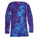 【 TIE-DYE THERMAL CRINKLE PURPLE & BLUE LONG SLEEVE TEE 】【 タイダイ サーマルクリンクル パープル&ブ...
