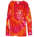 【 TIE-DYE THERMAL SPIRAL LONG SLEEVE TEE 】【 タイダイ サーマル スパイラル 】インナー 保温 アメカジ