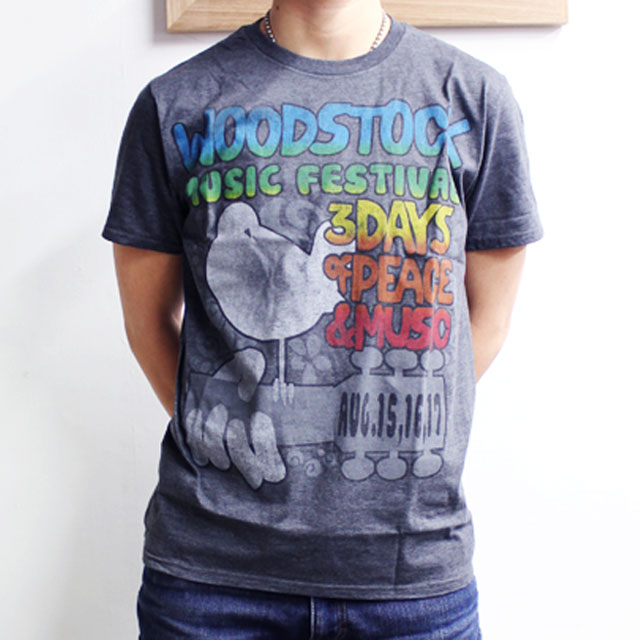 【 FREEDOM FESTIVAL DARK BULE HEATHER POLY-COTTON TEE 】【 ウッドストック フリーダム フェスティバル Tシャツ 】WOODSTOCK