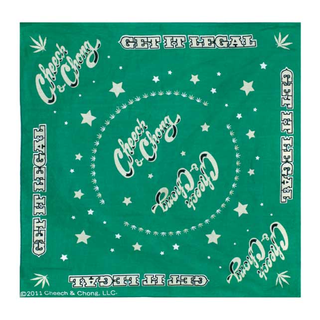 【 CHEECH&CHONG BANDANA GREEN 】チーチョン HEMP ハンカチ スカーフ バンダナ