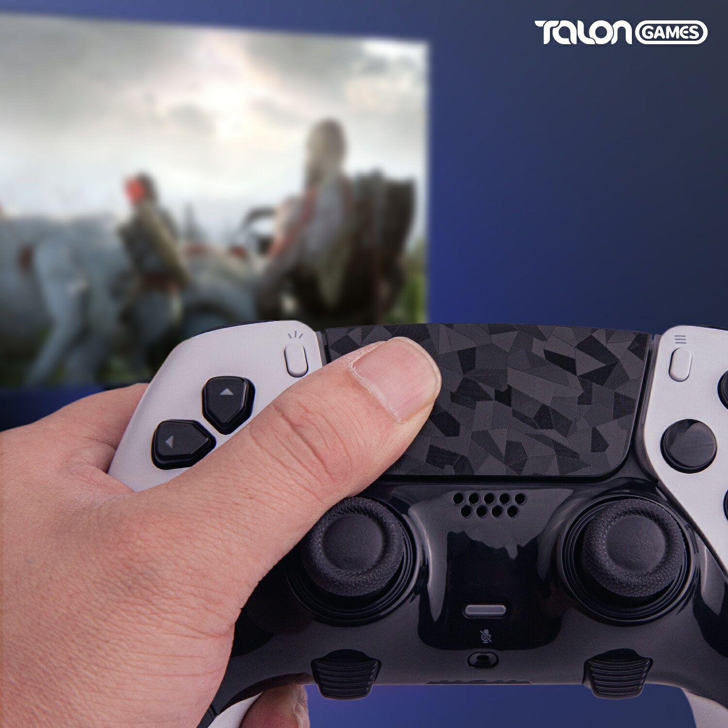 HASACOOL楽天市場店のTALONGAMES PS5 DualSense Edge コントローラー 用 タッチパッド プロテクター PlayStation5 ワイヤレスコントローラー 用 保護シール 保護テープ タッチパッドカバー 爽やかな触り心地 (3D ダイヤモンドブラック) (TD42)｜アングル2
