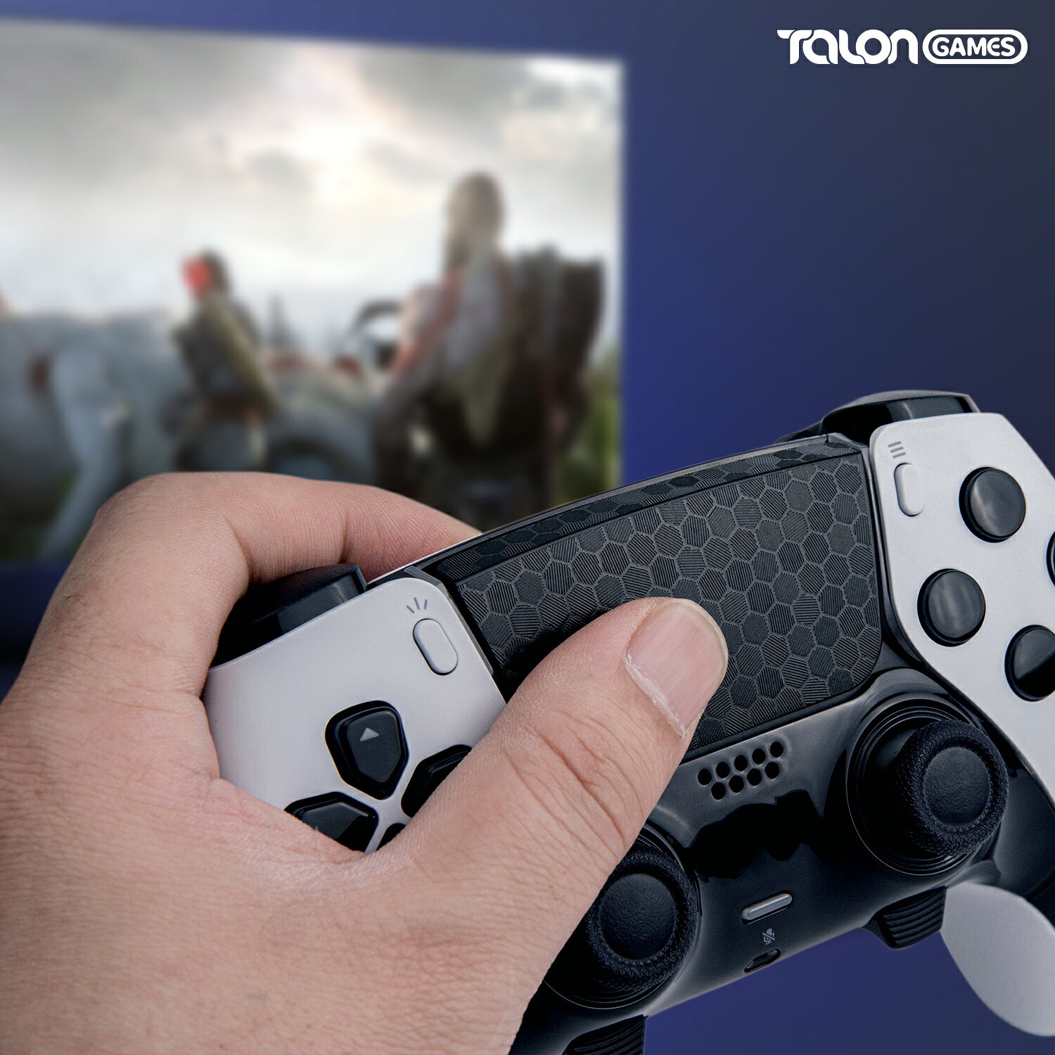 TALONGAMES PS5 DualSense Edge コントローラー用 タッチパッド プロテクター PlayStation5 コントローラー 用 保護シール 2個入り 貼り付け簡単 簡単保護 保護テープ 保護シール タッチパッドカバー( ハニカムブラック ) (TD41) 2