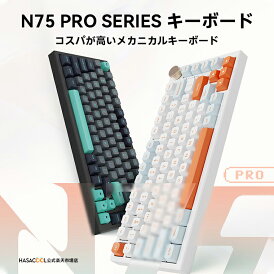 【送料無料】VGN N75 Pro ワイヤレス メカニカルキーボード ゲーミングキーボード ホットスワップ対応 82キー 無衝突コンパクト 2.4Ghz/Type-Cケーブル PO吸音PCB リズム RGBバックライト プログラム可能 4000mAhバッテリー
