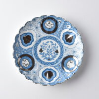 見込菊花紋6号皿19cm【林九郎窯】石丸陶芸ミニョン波佐見焼古伊万里
