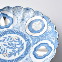 コトホグ6号皿18cm皿・青【波佐見焼】石丸陶芸ミニョン古伊万里