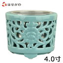 【P5倍!5/10と5/11限定】 仏具 仏壇用品 真宗大谷派 東 香炉 【土香炉 透し落し付 4.0 H】お仏壇のはせがわ