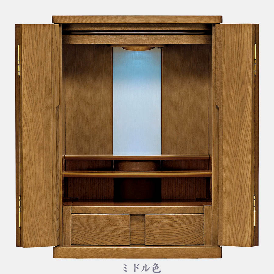 【マラソンP5倍】 モダン仏壇 上置き型 機能面も考慮したお仏壇 セオリー 21号 ダーク色/ミドル色