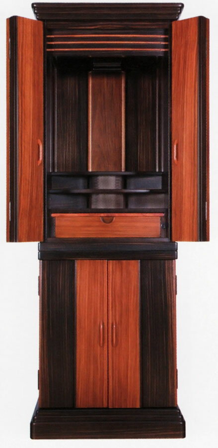 唐木 モダン仏壇 床置き型 ディオン2型 16×50号黒檀と紫檀のコントラスト ディオン 2型