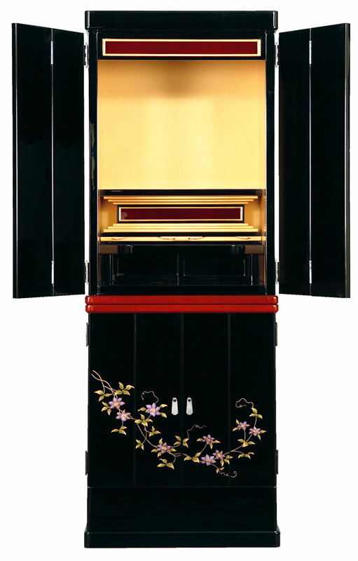 モダン仏壇 床置き型 るりI 16×45号漆芸黒塗りモダン