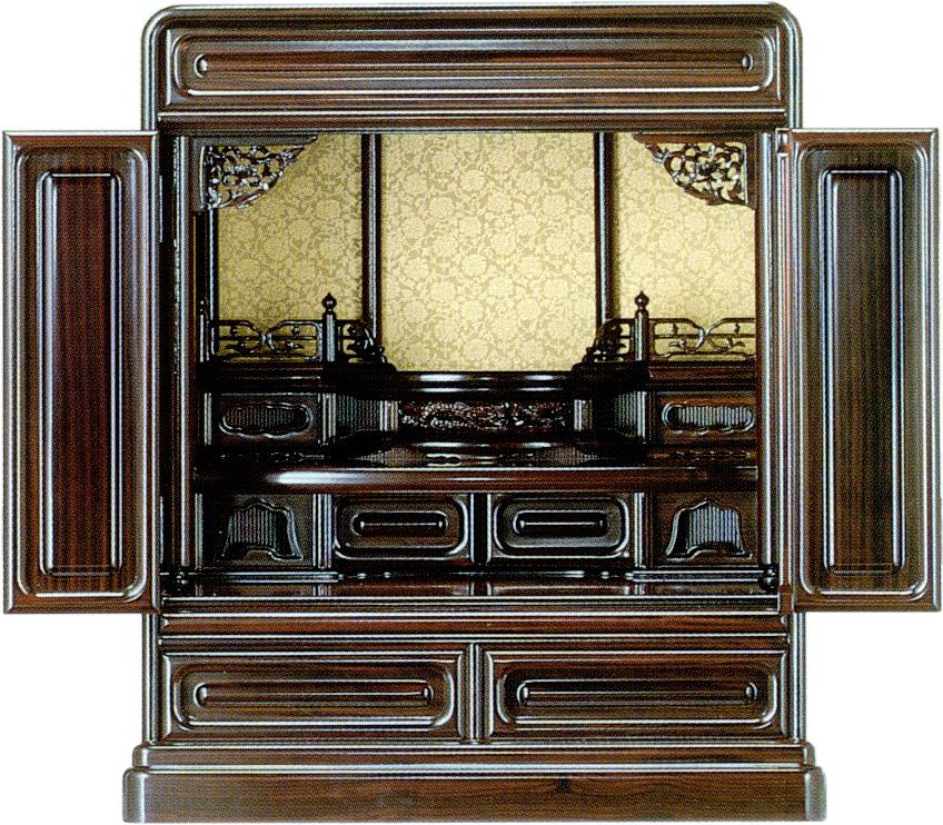 上置き小型仏壇 ミニ仏壇 しらさぎ 20号（角丸）黒檀 ・ 紫檀 【送料無料】