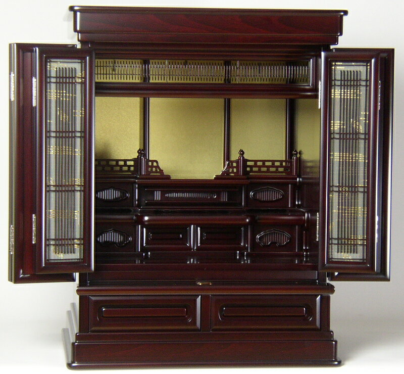 上置き小型仏壇 ミニ仏壇（唐木） やわらぎ2型 23号 黒檀調・紫檀調 【送料無料】