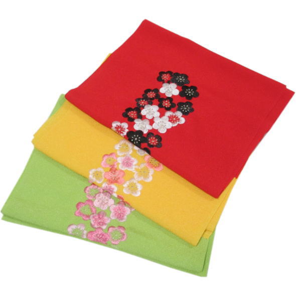 振袖用帯揚げ梅刺繍
