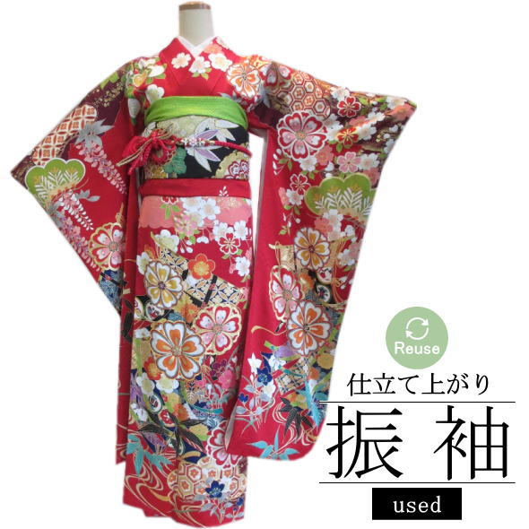 楽天市場】振袖 中古(カラーレッド)(着物|和服 楽天市場】振袖 中古(カラーレッド)(着物|和服