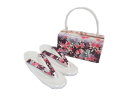 振袖用草履&バッグセット【062】桜(白×紫)LL