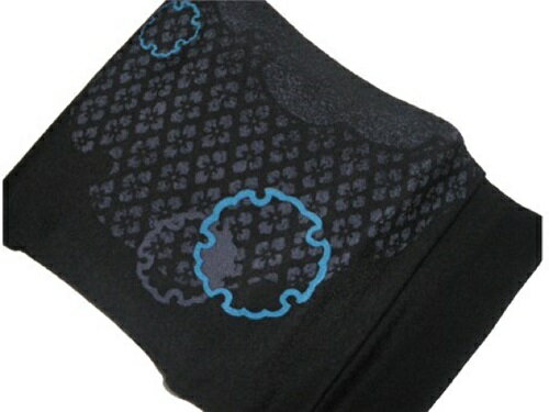 正絹染九寸名古屋帯　染め帯　作家物　雪輪　黒地　日本製　浜ちりめん　未仕立て　送料無料