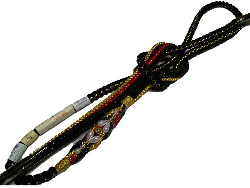 帯〆【帯締め】【振袖向き】【正絹】【手組】 【成人式】【パール付き】【4本バラ】【黒】【配達日時の指定・代引き不可】【送料無料】