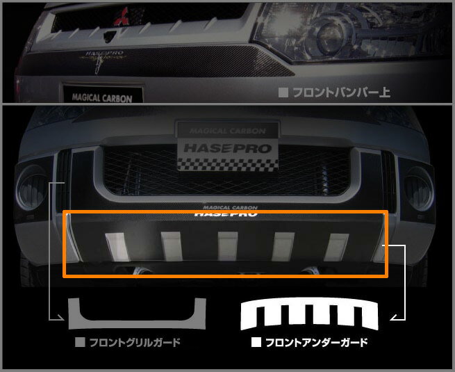 【21％OFFクーポン20-27】カーボンシート デリカ D:5 CV5W フロントアンダーガード マジカルカーボン 三菱 外装 傷防止 汚れ 保護 アクセサリー ハセプロ CFUGM-1