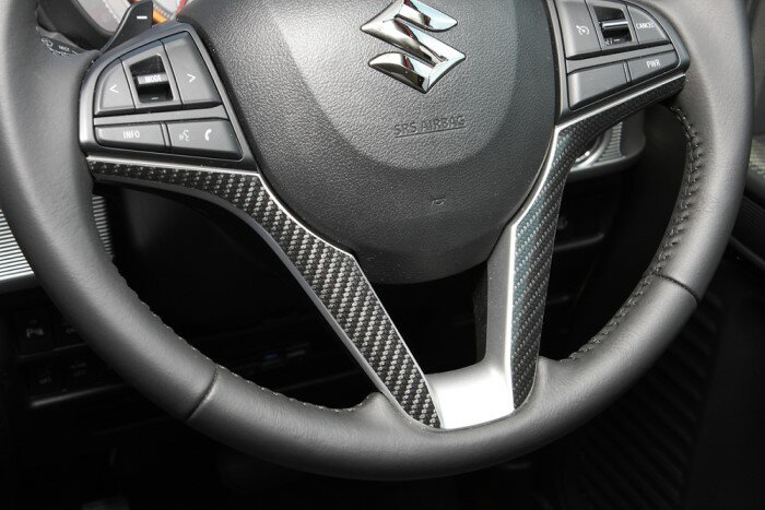 カーボンシート スペーシアカスタム スペーシアギア MK53S ステアリングパネル アートシート スズキ ハセプロ MS-STPSZ4