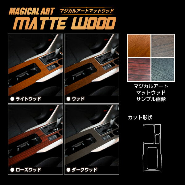 【実質20％は15日まで※エントリー要】カーボンシート エクリプスクロス GK1W 2018.3〜 センターコンソール マジカルアートマットウッド　三菱 内装 傷防止 汚れ 保護 アクセサリー ハセプロ WCCM-4