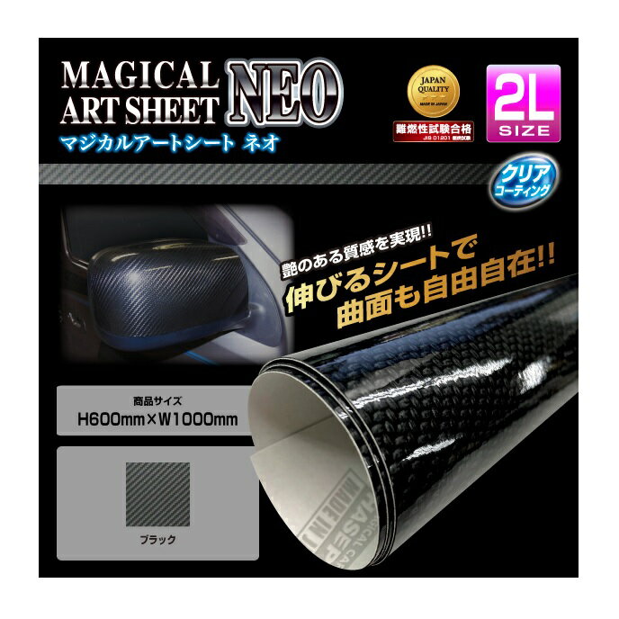 カーボンシート 600mm×W1000mm ラッピングフィルム フリーサイズ 2Lサイズ 高品質 日本製 カーボン ブラック マジカルアートシートNEO ハセプロ MSN-2L