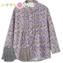 ワンタッチテープピンタックブラウス M〜L S LL 3L S 3Lサイズあり 長袖 腰曲がり 体型 シニアファッション 70代 80代 90代 100歳 レデ...