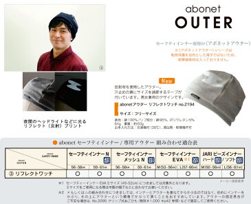 反射材付き 帽子 アボネット abonet アウター リフレクトワッチ 特殊衣料 ヘッドライト 交通 事故防止 夜間 車 自動車 自転車 追突 マラソン ジョギング ウォーキング 保護 怪我 安全 帽