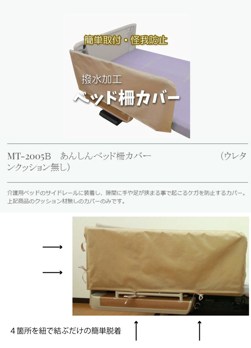 介護 ベッド ガード あんしんベッド 柵カバー クッションなし Tetote 寝具 挟み込み防止 衝撃吸収 視覚性 けが防止 隙間 手 足 挟まる 危険 回避 防止