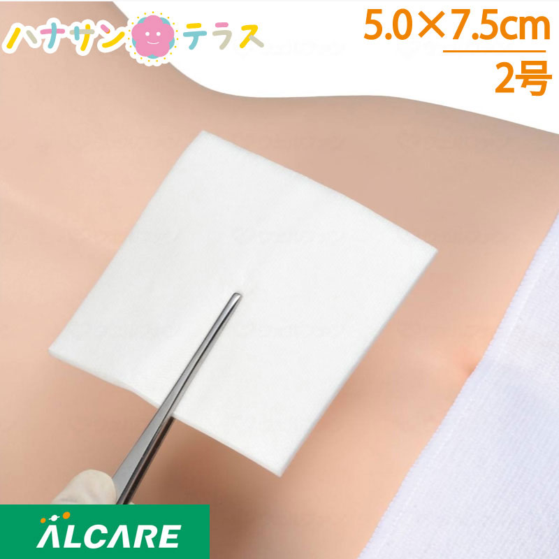 デルマエイド 2号 5.0×7.5cm 100枚 アルケア 創傷用吸収パッド 滅菌済み 高吸収力 高齢者用