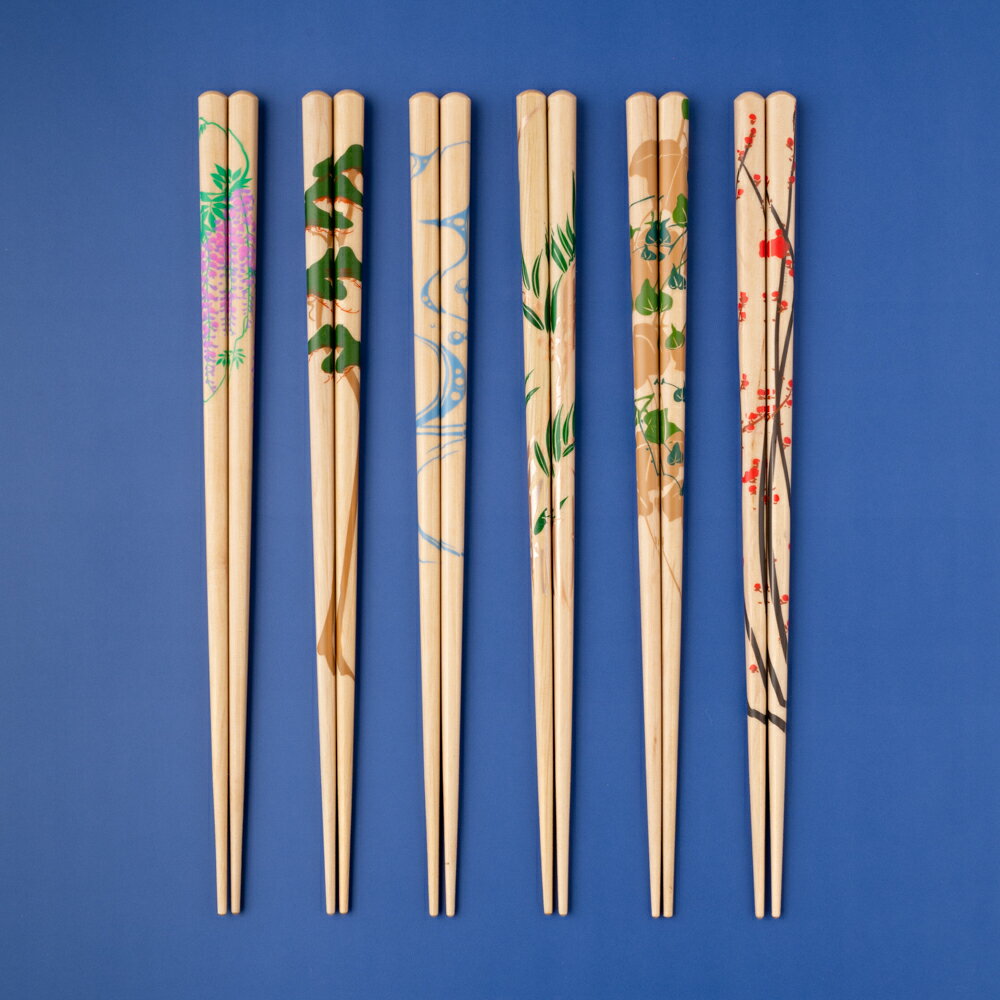 食洗機対応箸 Rimpa 23cm お箸の専門店 【箸蔵まつかん】 マツ勘 琳派 おはし 藤 松 流水 竹 蔦 梅 縁起物 プレゼント 贈り物 天然木 還暦祝い 日本 海外 外国人 お土産 手土産 国産 日本製