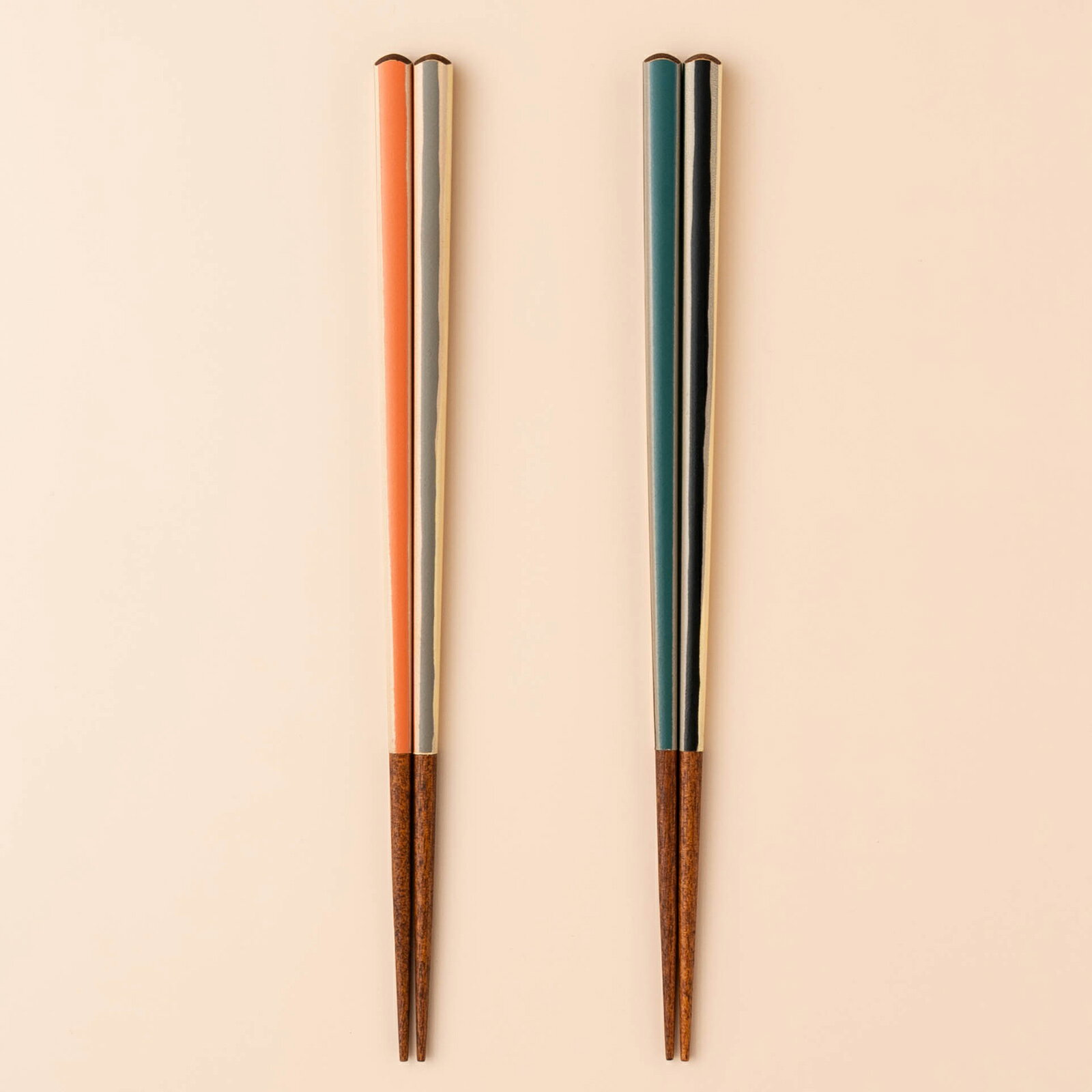 染め分け 22.5cm お箸の専門店 【箸蔵まつかん】 マツ勘 四角 橙 オレンジ 青 ターコイズブルー 人気 持ちやすい 漆 箸 お箸 はし おはし 大人 使いやすい プレゼント 人気 お土産 外国人 日本製