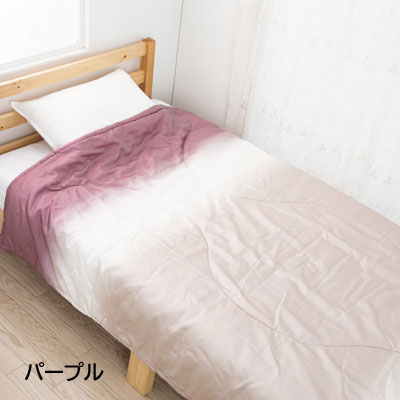 日本製 入金真綿掛けふとん 1.0kg ダブル 190×210cm 絹 シルク パープル ブルー [3]