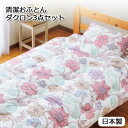 清潔な寝具 ダクロン3点セット 高い抗菌作用を持つ充填材 ダクロンフレッシュパルキー 清潔3点セット 掛け布団 敷布団 枕 ルーナ シングル