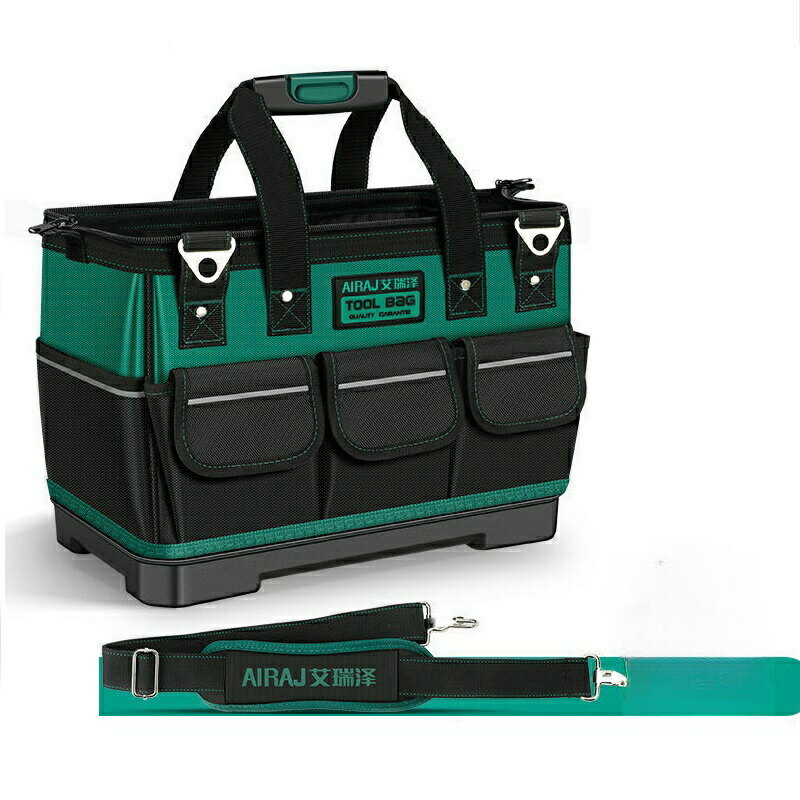ツールバッグ 工具バッグ 工具袋 道具袋 工具差し入れ 肩掛けベルト付き 大口収納 大容量 1680Dオック..
