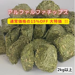 【15%OFF開催中】【お徳用大容量】アルファルファチップス 2kg以上 食べやすいサイズのアルファルファキューブです。ウサギ モルモット ハムスター チンチラ デグー 小動物おやつ エサ アルファルファ ヘイキューブ 牧草送料無料のサムネイル