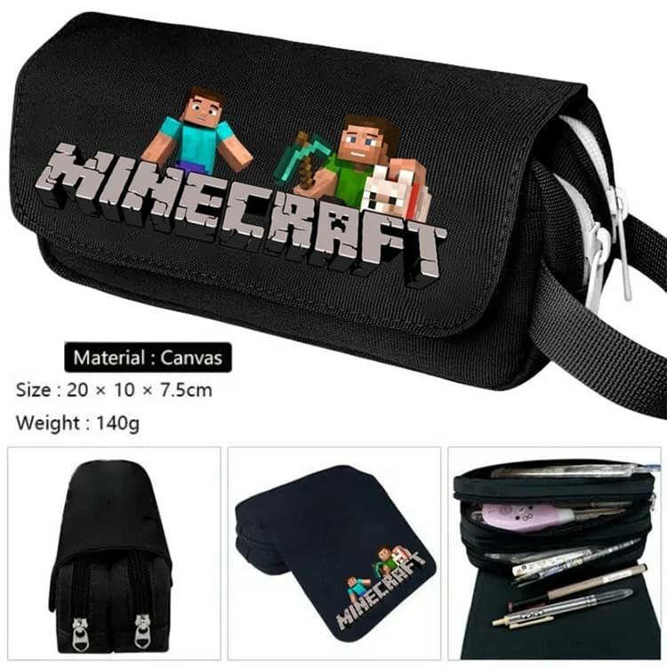 筆入れ 筆箱 ポーチ ペンポーチ ペンケース 多機能ポーチ 小物入れ 二層 MINECRAFT ペンケース マインクラフト ペンケース 筆箱 文具収納 グッズ ペンシルケース 小学生 入学式 鉛筆ケース プレゼント ギフト 送料無料 2
