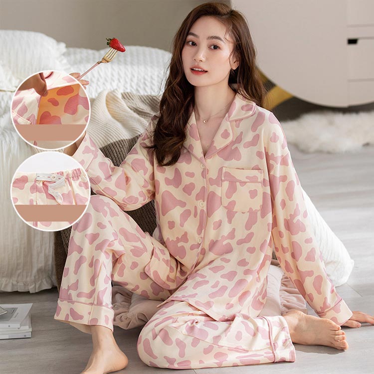 マタニティ 上下 ロングパンツ 綿100% 長ズボン 授乳口付き マタニティウェア セット 長袖 入院準備 ルームウエア 授乳服 出産準備 長ズボン パジャマ ウエスト調整付き 臨月 入院 産前 産後 部屋着 セットアップ 春 夏 秋 冬 春夏 前開き 3